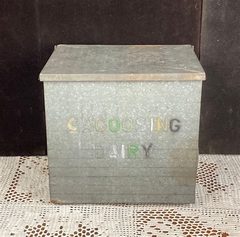 galvanized metal yellowstone dairy milk box|dairy milk boxes.